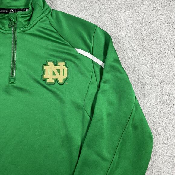 Notre Dame 1/4 Zip Pullover Mens S Adidas Fighting Irish Jacket Team Issued - Picture 9 of 14